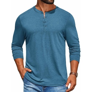 image:imageCOOFANDY Mens Henley Shirts Long Sleeve TShirt Lightweight Fashion Casual Pullover Tee ShirtBlue