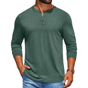 image:imageCOOFANDY Mens Henley Shirts Long Sleeve TShirt Lightweight Fashion Casual Pullover Tee ShirtGreen