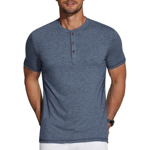 image:imageCOOFANDY Mens Henley Shirts Short Sleeve Casual Basic Tee Summer Button Henley Soild T ShirtsNavy Blue