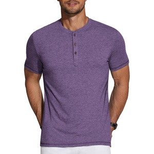 image:imageCOOFANDY Mens Henley Shirts Short Sleeve Casual Basic Tee Summer Button Henley Soild T ShirtsPurple