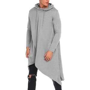 image:imageCOOFANDY Mens Hooded Poncho Cape Cloak Casual Asymmetric Hem Hoodie SweatshirtsGray