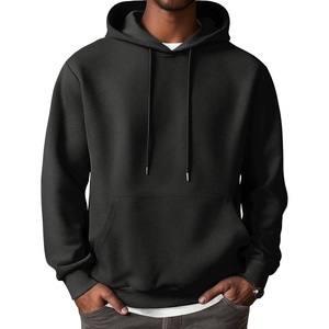 image:imageCOOFANDY Mens Hooded Sweatshirts Long Sleeve Casual Waffle Knit Pullover Hoodies with Kanga PocketBlack