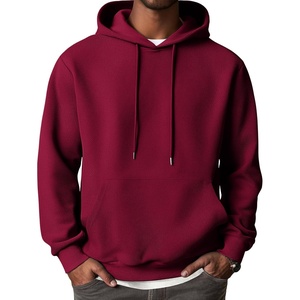 image:imageCOOFANDY Mens Hooded Sweatshirts Long Sleeve Casual Waffle Knit Pullover Hoodies with Kanga PocketWine Red