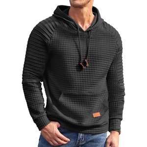 image:imageCOOFANDY Mens Hoodies Pullover Casaul Long Sleeve Drawstring Waffle Knit Hooded Sweatshirt with Kanga PocketBlack