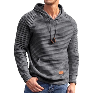 image:imageCOOFANDY Mens Hoodies Pullover Casaul Long Sleeve Drawstring Waffle Knit Hooded Sweatshirt with Kanga PocketDark Grey