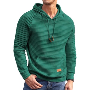 image:imageCOOFANDY Mens Hoodies Pullover Casaul Long Sleeve Drawstring Waffle Knit Hooded Sweatshirt with Kanga PocketGreen