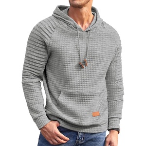 image:imageCOOFANDY Mens Hoodies Pullover Casaul Long Sleeve Drawstring Waffle Knit Hooded Sweatshirt with Kanga PocketGrey