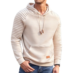 image:imageCOOFANDY Mens Hoodies Pullover Casaul Long Sleeve Drawstring Waffle Knit Hooded Sweatshirt with Kanga PocketLight Khaki