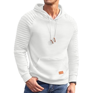 image:imageCOOFANDY Mens Hoodies Pullover Casaul Long Sleeve Drawstring Waffle Knit Hooded Sweatshirt with Kanga PocketWhite