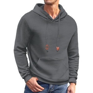 image:imageCOOFANDY Mens Hoodies Sweatshirts Long Sleeve Fashion Waffle Knit Pullover Hoodie with PocketDark Grey