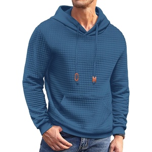 image:imageCOOFANDY Mens Hoodies Sweatshirts Long Sleeve Fashion Waffle Knit Pullover Hoodie with PocketDeep Blue
