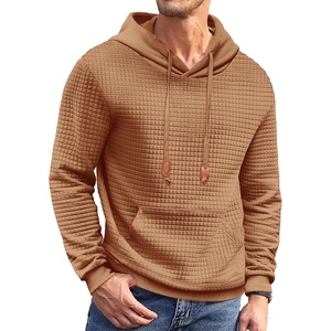 image:imageCOOFANDY Mens Hoodies Sweatshirts Long Sleeve Fashion Waffle Knit Pullover Hoodie with PocketLight Coffee
