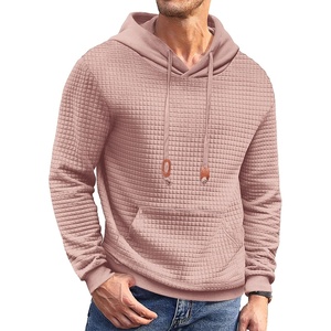 image:imageCOOFANDY Mens Hoodies Sweatshirts Long Sleeve Fashion Waffle Knit Pullover Hoodie with PocketPale Pink