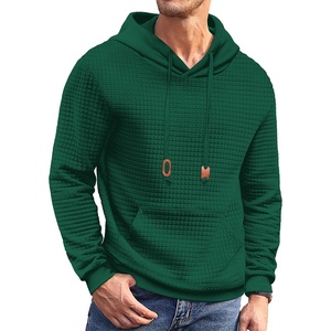image:imageCOOFANDY Mens Hoodies Sweatshirts Long Sleeve Fashion Waffle Knit Pullover Hoodie with PocketPine Green