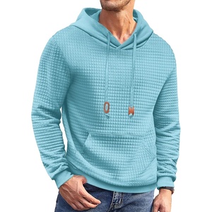 image:imageCOOFANDY Mens Hoodies Sweatshirts Long Sleeve Fashion Waffle Knit Pullover Hoodie with PocketSky Blue