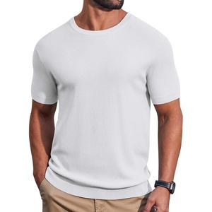 image:imageCOOFANDY Mens Knit TShirts Casual Short Sleeve Crewneck Shirt Textured Pullover TeesWhite