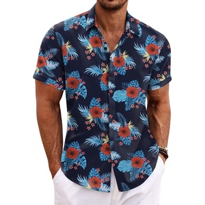 image:imageCOOFANDY Mens Linen Shirts Short Sleeve Casual Shirts Button Down Shirt for Men Beach Summer Wedding ShirtGesang Flower