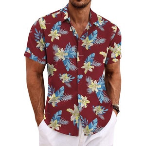 image:imageCOOFANDY Mens Linen Shirts Short Sleeve Casual Shirts Button Down Shirt for Men Beach Summer Wedding ShirtPhuket Sunset