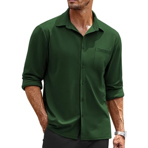 image:imageCOOFANDY Mens Long Sleeve Button Down Shirts Wrinkle Free Untucked Shirts Casual Dress Shirt for MenGreen