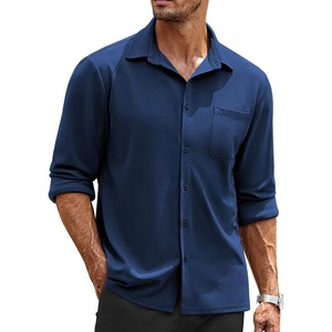 image:imageCOOFANDY Mens Long Sleeve Button Down Shirts Wrinkle Free Untucked Shirts Casual Dress Shirt for MenNavy Blue