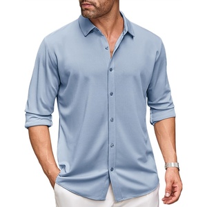 image:imageCOOFANDY Mens Long Sleeve Dress Shirt Casual Button Down Shirts Wrinkle Free Untucked ShirtLight Blue