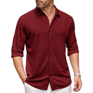 image:imageCOOFANDY Mens Long Sleeve Dress Shirt Casual Button Down Shirts Wrinkle Free Untucked ShirtWine Red