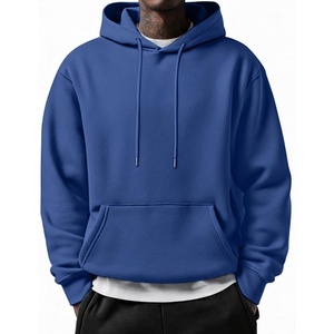 image:imageCOOFANDY Mens Long Sleeve Hooded Sweatshirt Casual Lightweight Hoodies Pullover Textured Drawstring Hoodie with Kanga PocketRoyal Blue