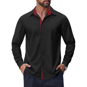 image:imageCOOFANDY Mens Long Sleeve Wrinkle Free Dress Shirts Inner Contrast Business Casual Button Down ShirtBlack