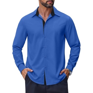 image:imageCOOFANDY Mens Long Sleeve Wrinkle Free Dress Shirts Inner Contrast Business Casual Button Down ShirtRoyal Blue