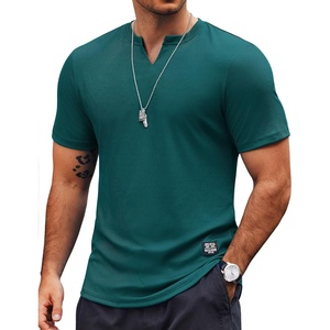 image:imageCOOFANDY Mens Muscle TShirts VNeck Slim Fit Workout Shirt Short Sleeve Longline Gym Athletic Tee ShirtsGreen