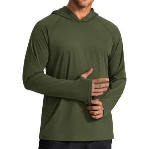 image:imageCOOFANDY Mens SPF 50 Sun Shirts Long Sleeve Rash Guard Thin Summer Hoodie Sun Protection Fishing Shirt with ThumbholeArmy Green
