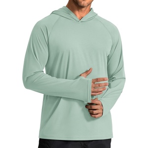 image:imageCOOFANDY Mens SPF 50 Sun Shirts Long Sleeve Rash Guard Thin Summer Hoodie Sun Protection Fishing Shirt with ThumbholeIce Green