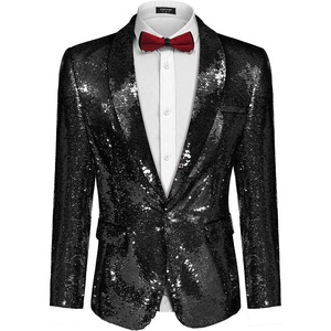 image:imageCOOFANDY Mens Sequin Blazer Tuxedo Party Prom Wedding Tuxedo One Button JacketBlack