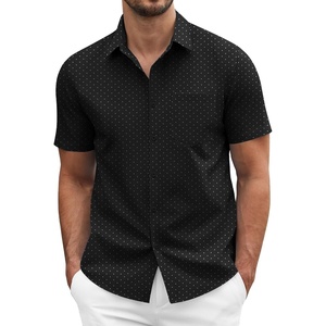 image:imageCOOFANDY Mens Short Sleeve Casual Button Down Shirt Business Untucked Dress Shirts with PocketBlackpolka Dots