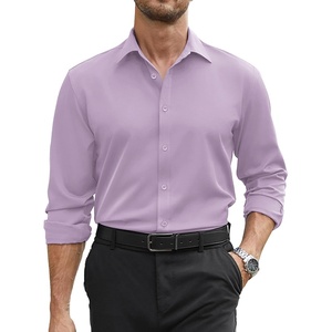 image:imageCOOFANDY Mens Stretch Dress Shirts Long Sleeve Button Down Shirt Regular Fit Formal Business ShirtsLavender