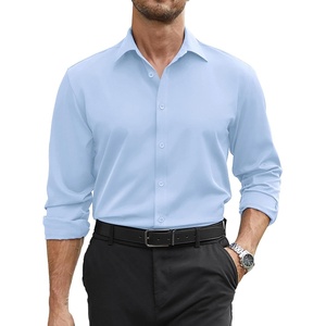 image:imageCOOFANDY Mens Stretch Dress Shirts Long Sleeve Button Down Shirt Regular Fit Formal Business ShirtsLight Blue