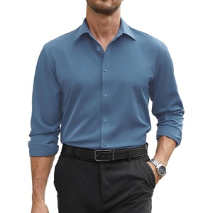 image:imageCOOFANDY Mens Stretch Dress Shirts Long Sleeve Button Down Shirt Regular Fit Formal Business ShirtsSteel Blue