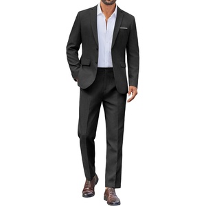 image:imageCOOFANDY Mens Suit 2 Piece Suit Classic Fit Two Button Blazer Jacket Pants Set Business Wedding Party Suits for MenBlack