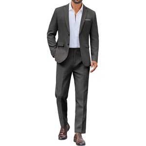 image:imageCOOFANDY Mens Suit 2 Piece Suit Classic Fit Two Button Blazer Jacket Pants Set Business Wedding Party Suits for MenDark Gray