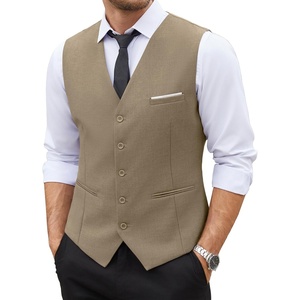 image:imageCOOFANDY Mens Suit Vest Slim Fit Business Formal Waistcoat Casual Dress VestCamel