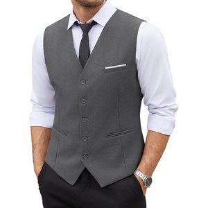 image:imageCOOFANDY Mens Suit Vest Slim Fit Business Formal Waistcoat Casual Dress VestDark Gray