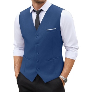 image:imageCOOFANDY Mens Suit Vest Slim Fit Business Formal Waistcoat Casual Dress VestPeacock Blue