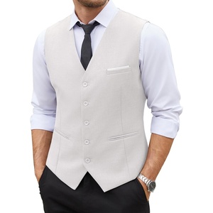 image:imageCOOFANDY Mens Suit Vest Slim Fit Business Formal Waistcoat Casual Dress VestWhite