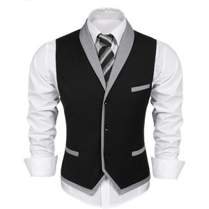 image:imageCOOFANDY Mens Suit Vest Slim Fit Formal Business Dress Vest Casual Wedding WaistcoatBlack