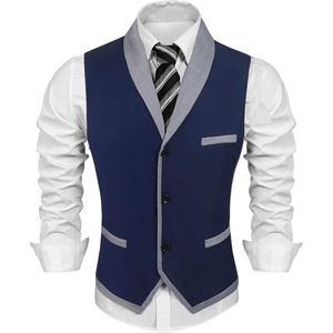 image:imageCOOFANDY Mens Suit Vest Slim Fit Formal Business Dress Vest Casual Wedding WaistcoatBlue