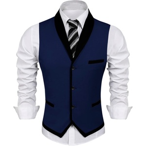 image:imageCOOFANDY Mens Suit Vest Slim Fit Formal Business Dress Vest Casual Wedding WaistcoatBlueblack