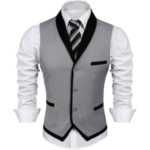 image:imageCOOFANDY Mens Suit Vest Slim Fit Formal Business Dress Vest Casual Wedding WaistcoatGrey