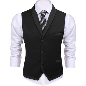 image:imageCOOFANDY Mens Suit Vest Slim Fit Formal Business Dress Vest Casual Wedding WaistcoatPure Black