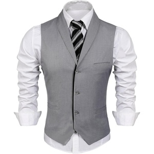 image:imageCOOFANDY Mens Suit Vest Slim Fit Formal Business Dress Vest Casual Wedding WaistcoatPure Grey