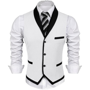 image:imageCOOFANDY Mens Suit Vest Slim Fit Formal Business Dress Vest Casual Wedding WaistcoatWhite